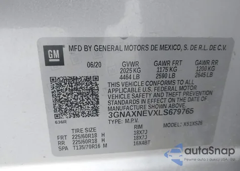 2020 Chevrolet Equinox Fwd Premier 1.5L Turbo from USA, damaged, VIN 3GNAXNEVXLS679765